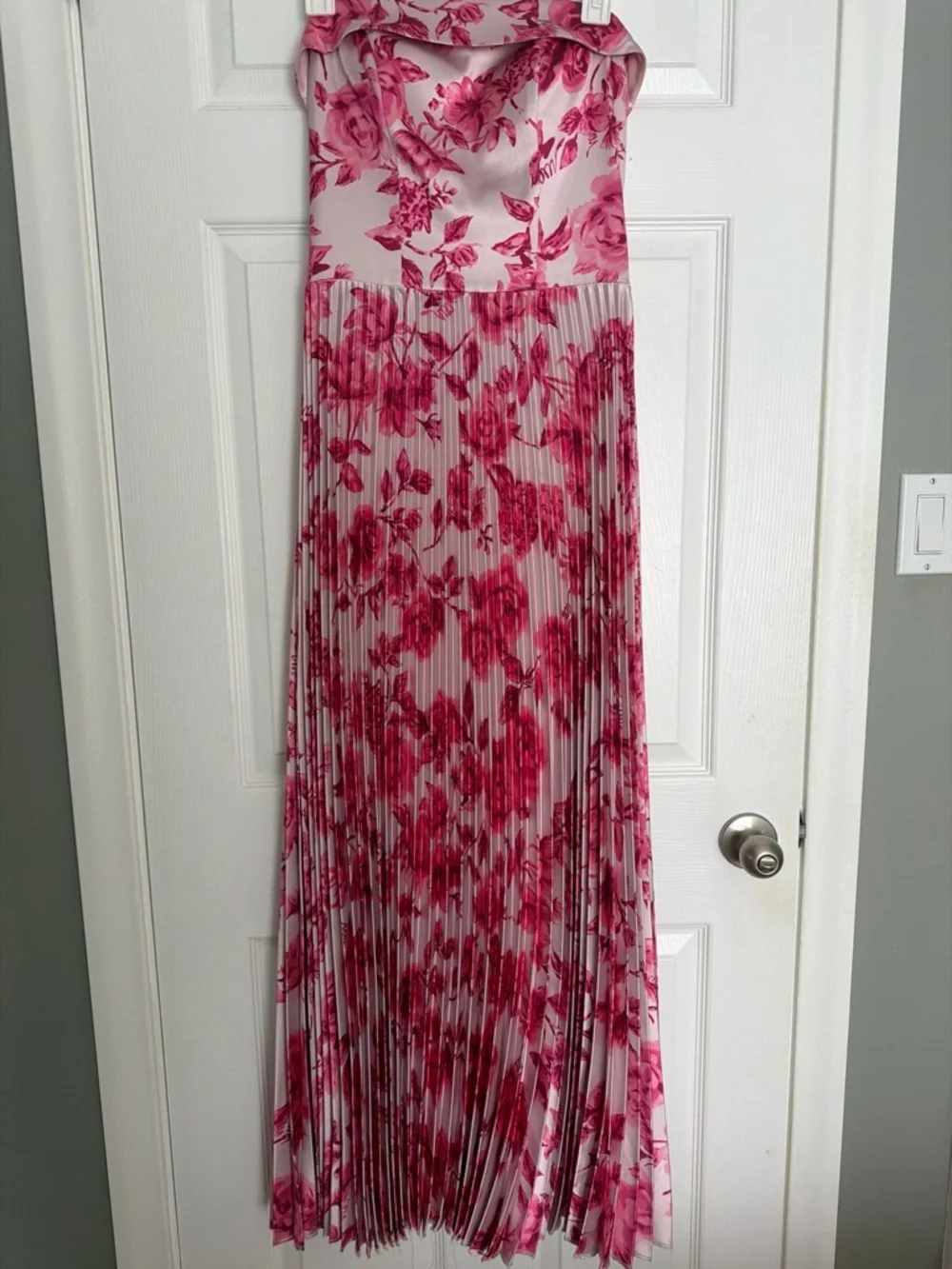 Revelry Hot Pink Garden Pleated Maxi Skirt